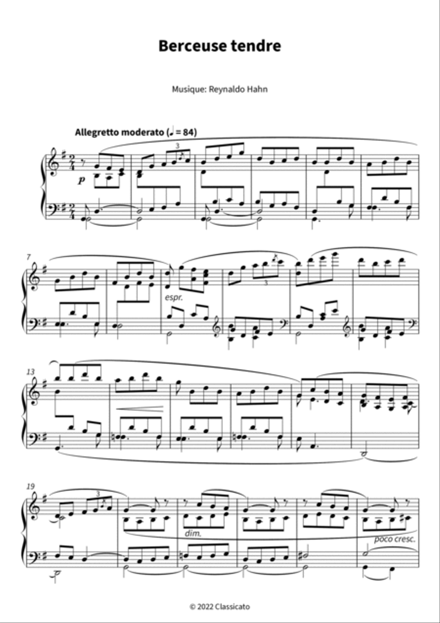Berceuse tendre Piano scores gallery preview page 3