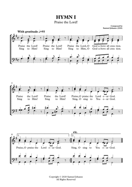 HYMN I - Praise the Lord! (Composed by Samuel Johanes 2020) image number null