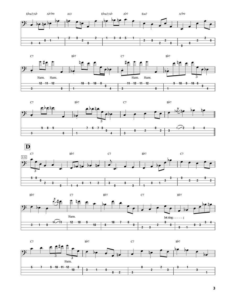 Killer Joe Bass Guitar Tablature scores gallery preview page 3
