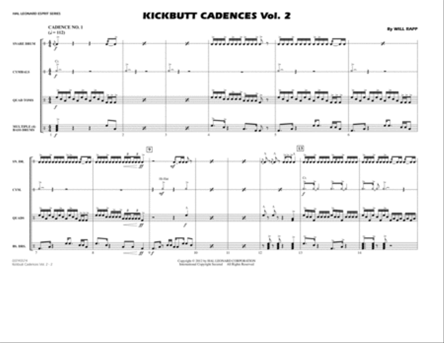Kickbutt Cadences Vol. 2 - Full Score Marching Band scores gallery preview page 2