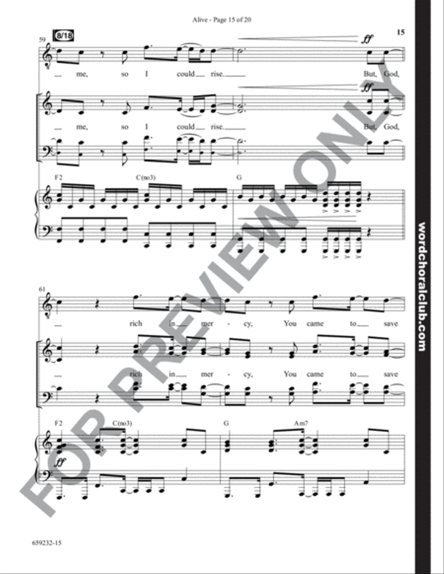 Alive - Anthem Alive - Anthem 4-Part scores gallery preview page 15