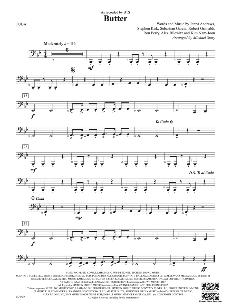 Butter: Tuba Butter: Tuba Concert Band scores gallery preview page 1