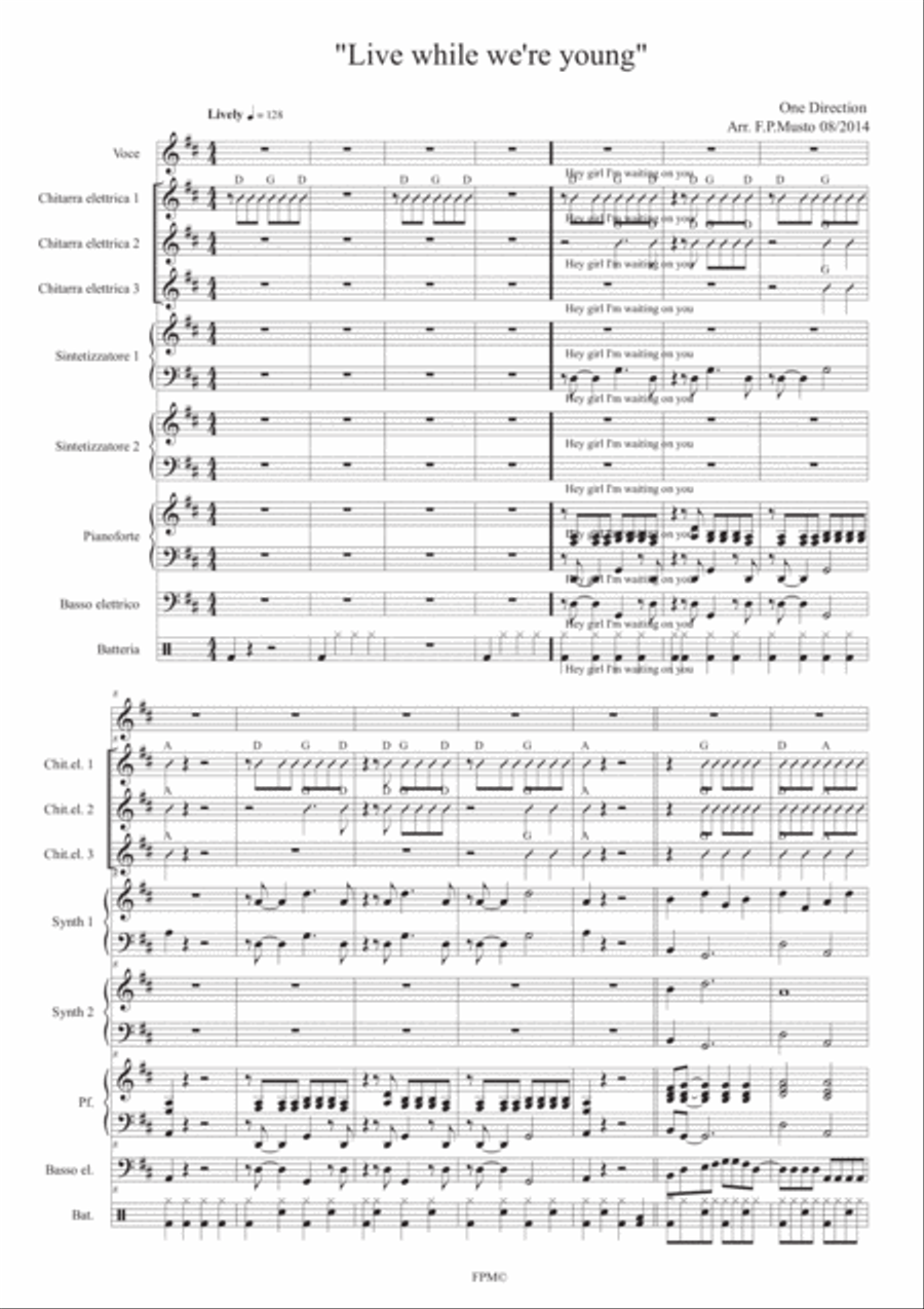 Live While We're Young Live While We're Young Small Ensemble scores gallery preview page 1