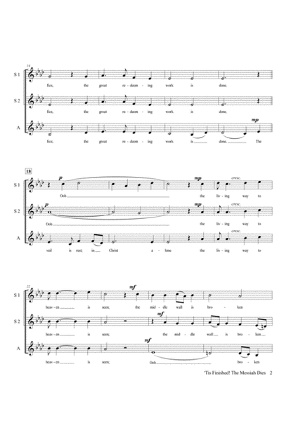 'Tis Finished! The Messiah Dies - SSA A Cappella image number null