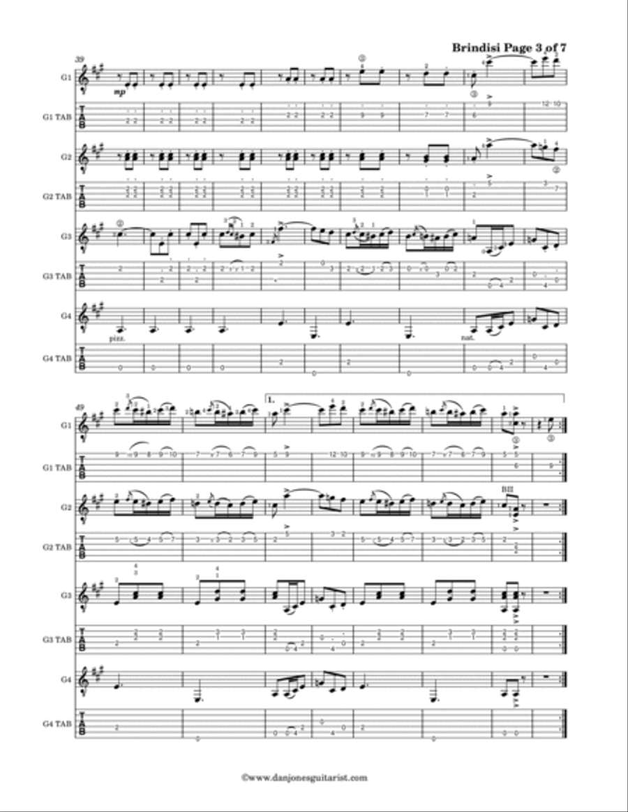 Brindisi (Libiamo ne' lieti calici) from La Traviata Acoustic Guitar scores gallery preview page 4