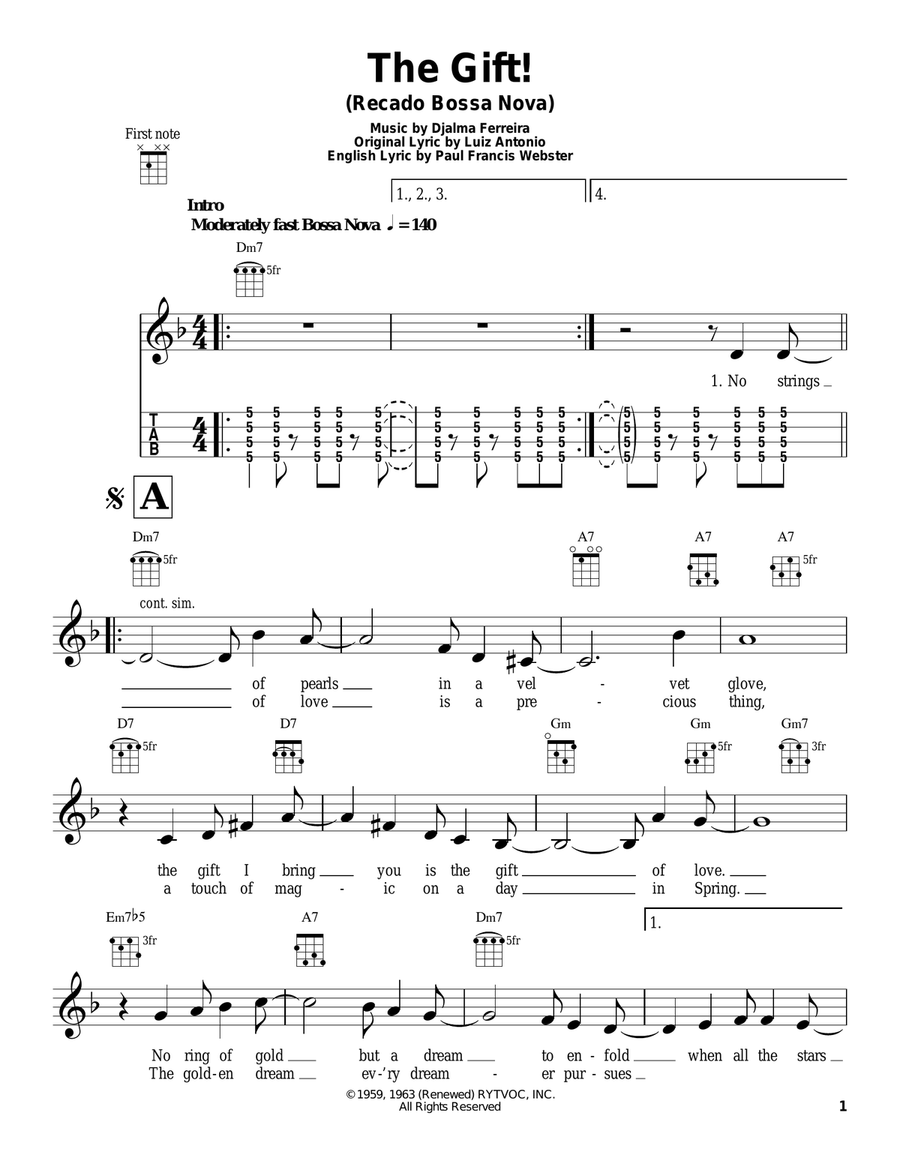 The Gift! (Recado Bossa Nova) Ukulele scores gallery preview page 1