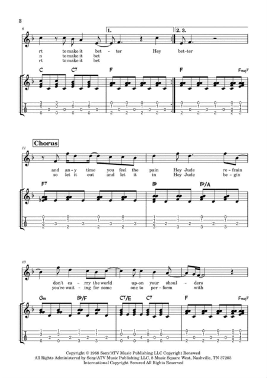Hey Jude Ukulele scores gallery preview page 2