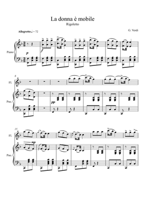 Giuseppe Verdi - La donna e mobile (Rigoletto) Flute Solo - F Key