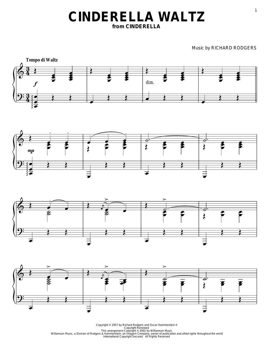 Cinderella Waltz (from Cinderella) Guitar scores gallery preview page 1