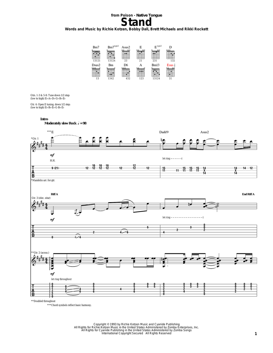 Stand Stand Acoustic Guitar scores gallery preview page 1