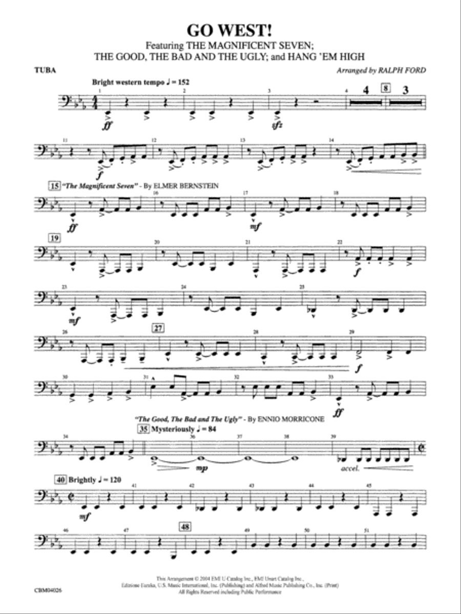 Go West!: Tuba Concert Band scores gallery preview page 1
