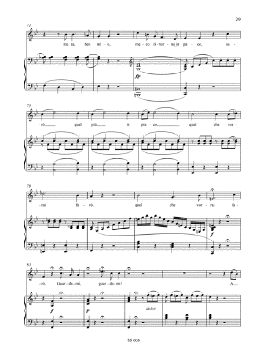 Parto, ma tu, ben mio Parto, ma tu, ben mio Mezzo-Soprano Voice scores gallery preview page 6