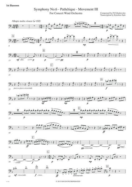 Symphony No.6 Pathetique Movement III [Parts] 1st,2nd Bassoon