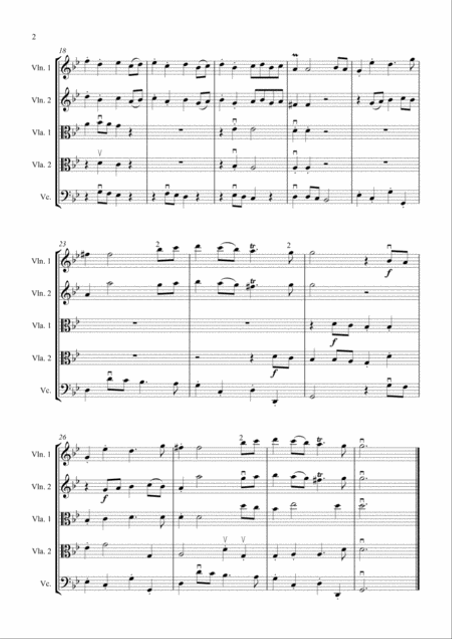 A Tuffet of Muffat (for 2 violins, 2 violas and cello) String Quartet scores gallery preview page 3