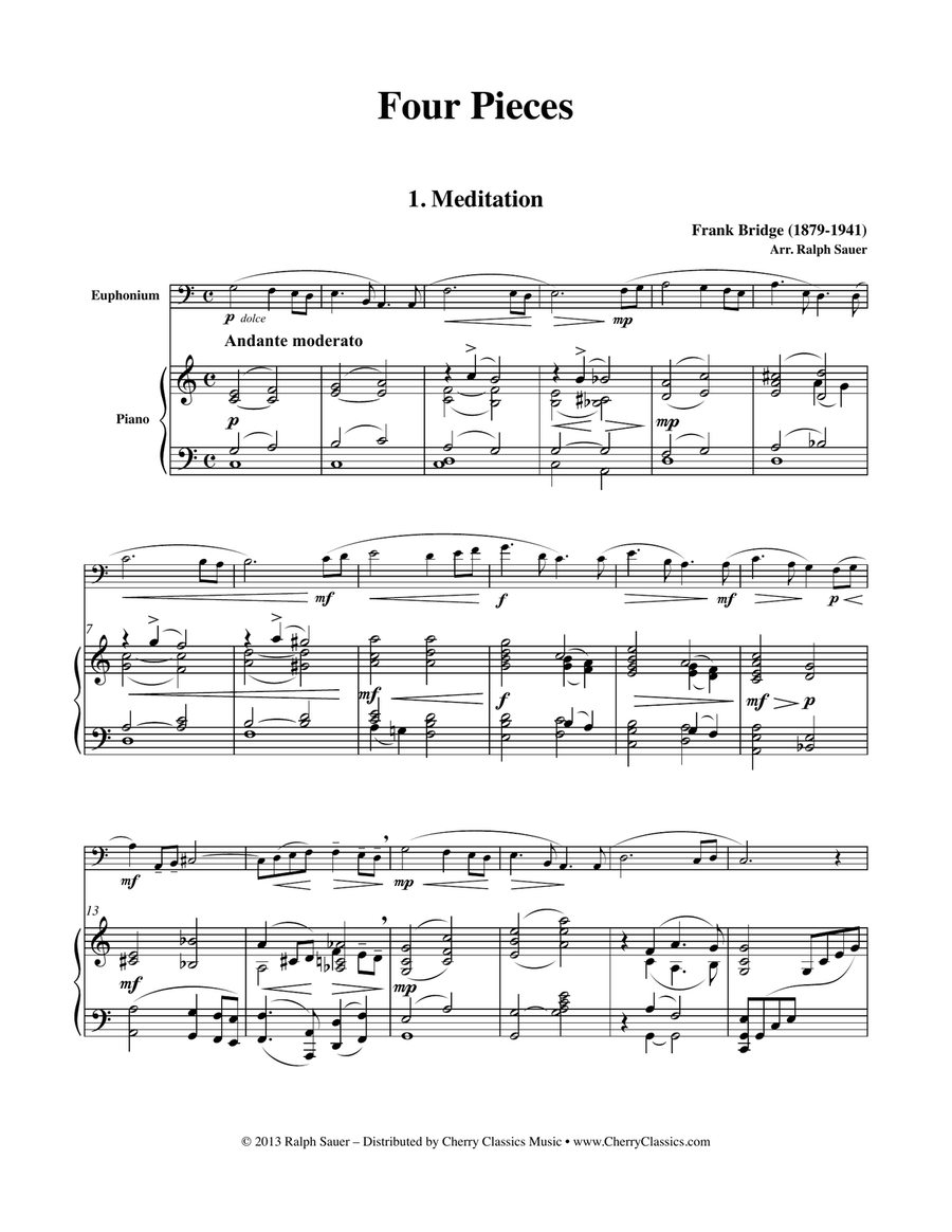 Four Pieces for Euphonium & Piano Euphonium scores gallery preview page 1