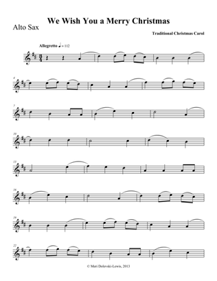 We Wish You a Merry Christmas: E flat saxes (alto/baritone)/piano