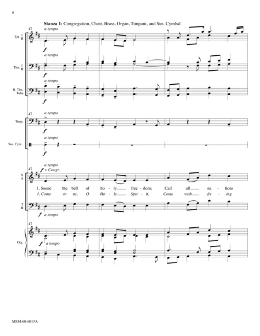 Sound the Bell of Holy Freedom Come to Us, O Holy Spirit (Full Score) Choir scores gallery preview page 21