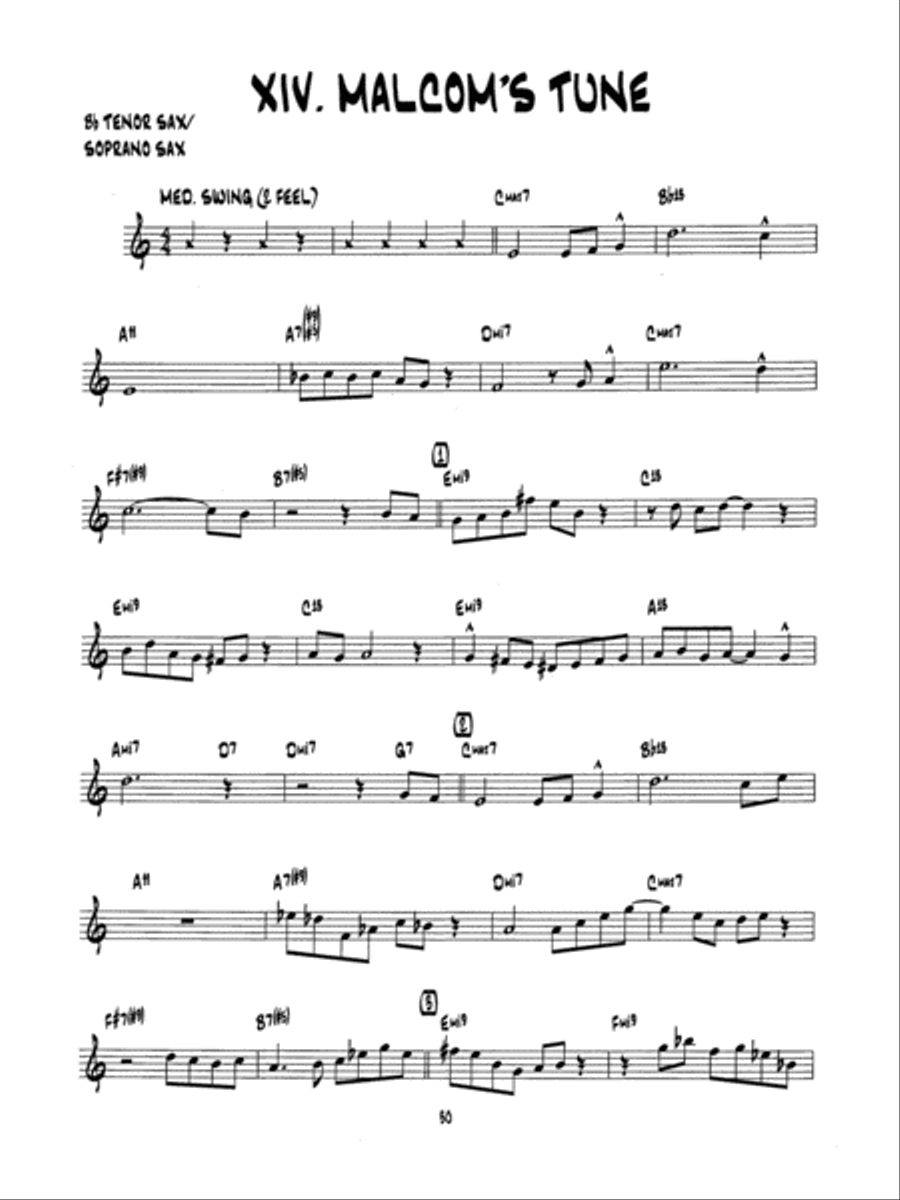 15 Easy Jazz, Blues & Funk Etudes Tenor Saxophone scores gallery preview page 4