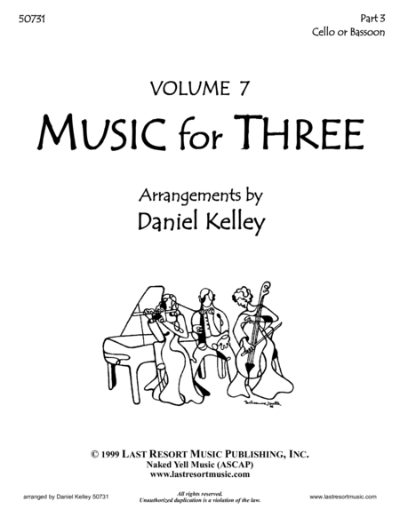 Music for Three, Volume 7 Part 3 for Cello or Bassoon 50731