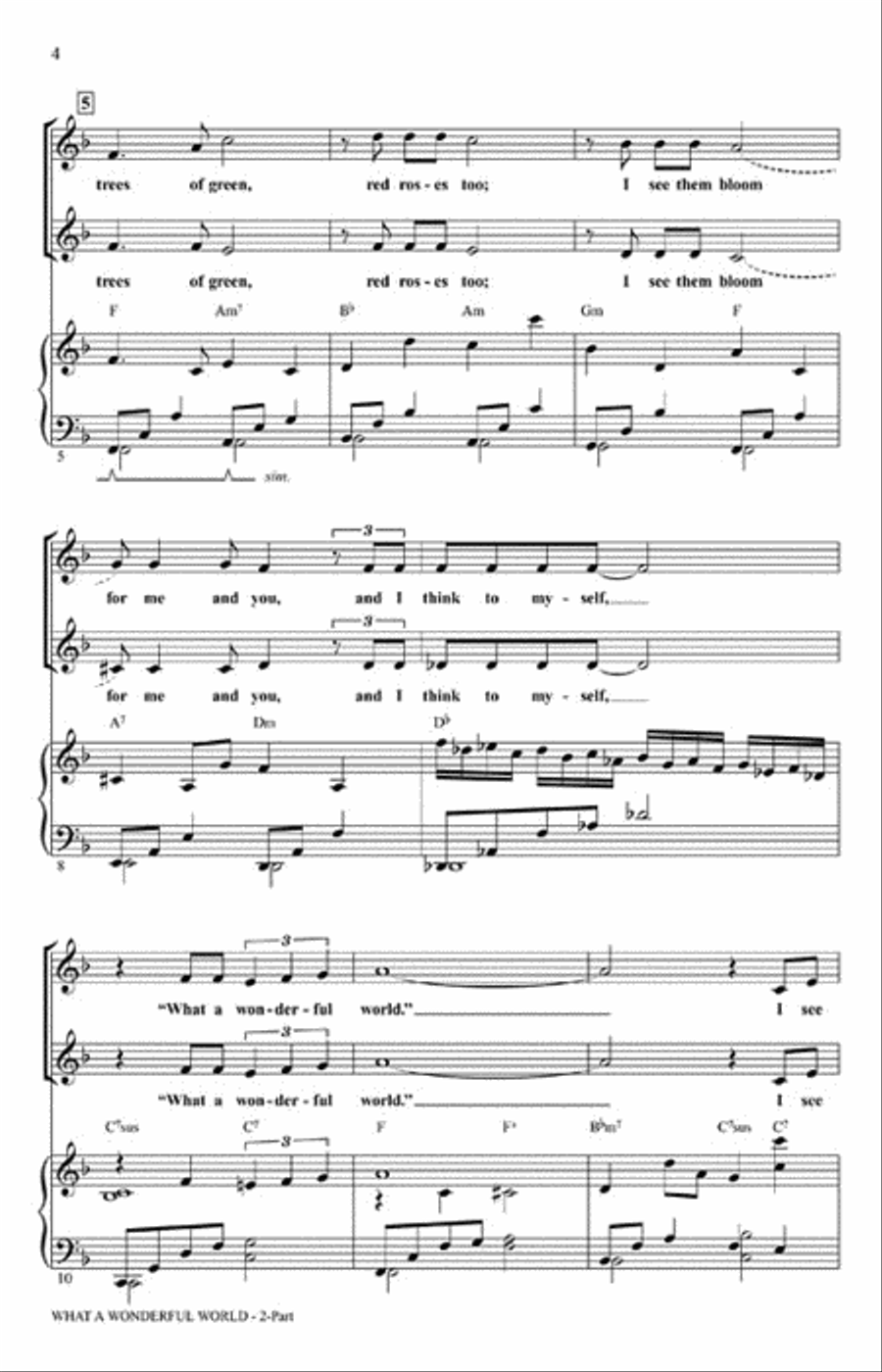 What a Wonderful World What a Wonderful World 2-Part scores gallery preview page 4