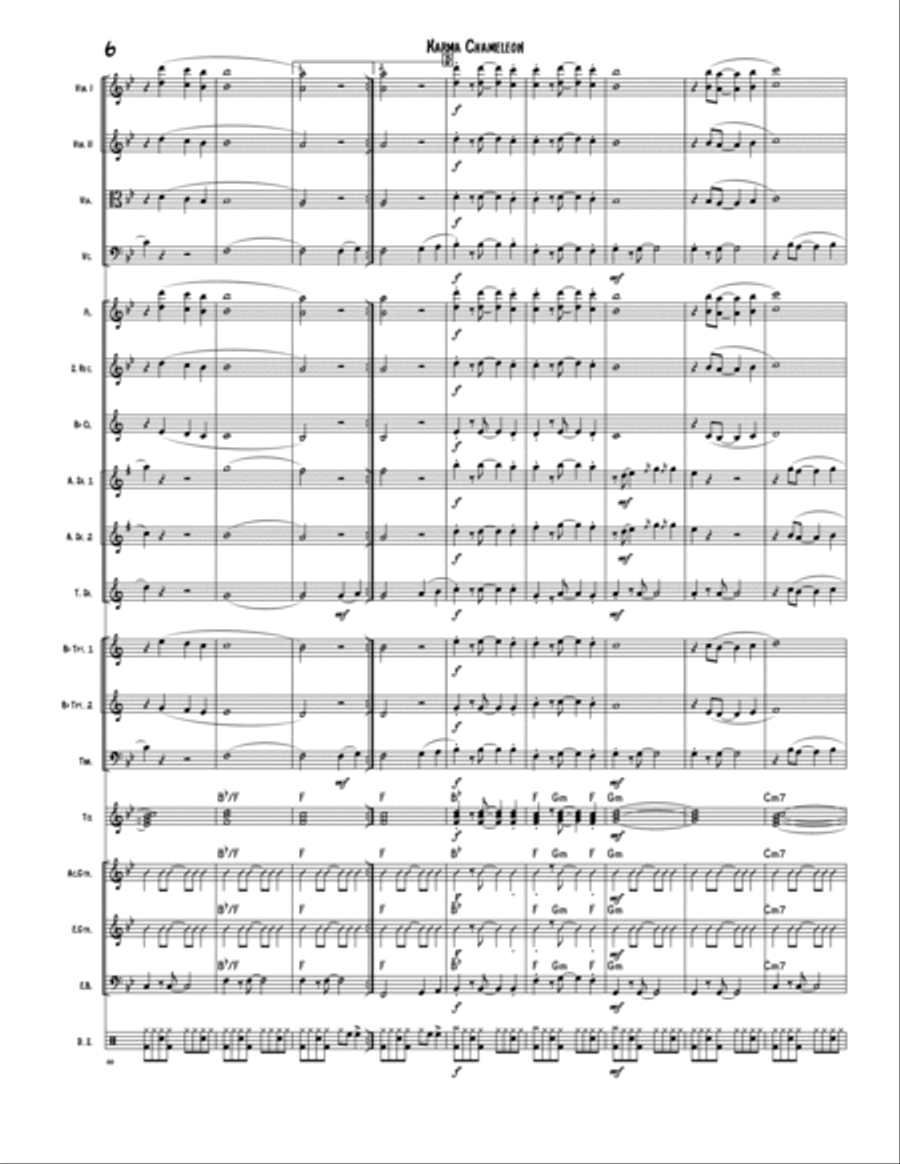 Karma Chameleon Concert Band scores gallery preview page 6