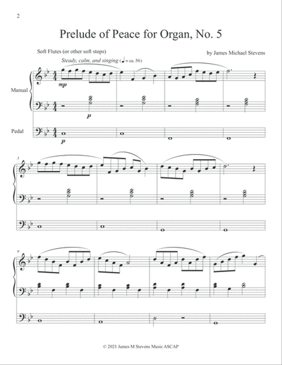 Prelude of Peace for Organ, No. 5 Organ Solo scores gallery preview page 2