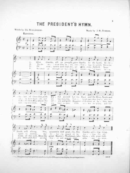 The President's Hymn. Song & Chorus