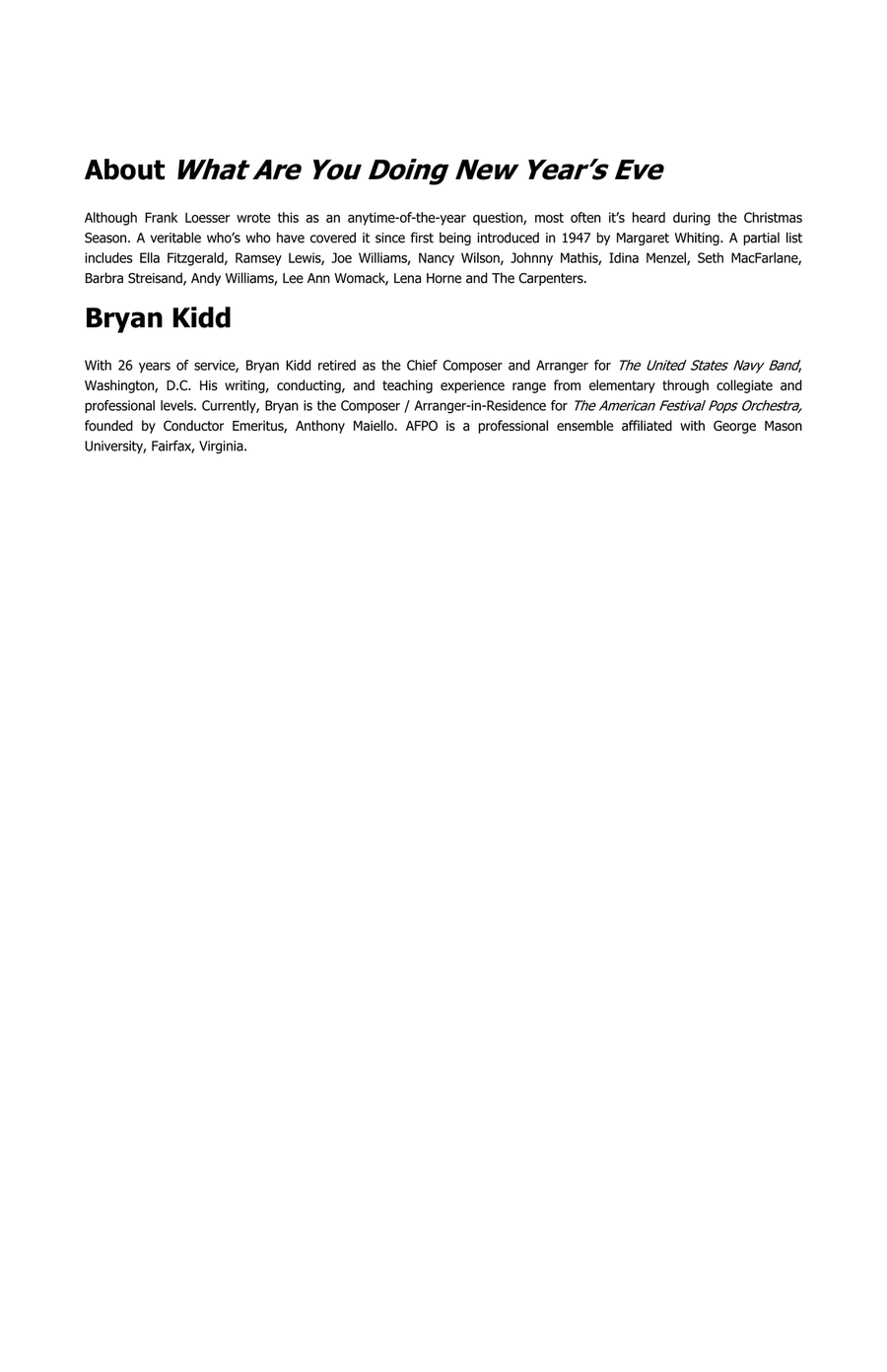 What Are You Doing New Year's Eve? - Score Only Full Orchestra scores gallery preview page 2
