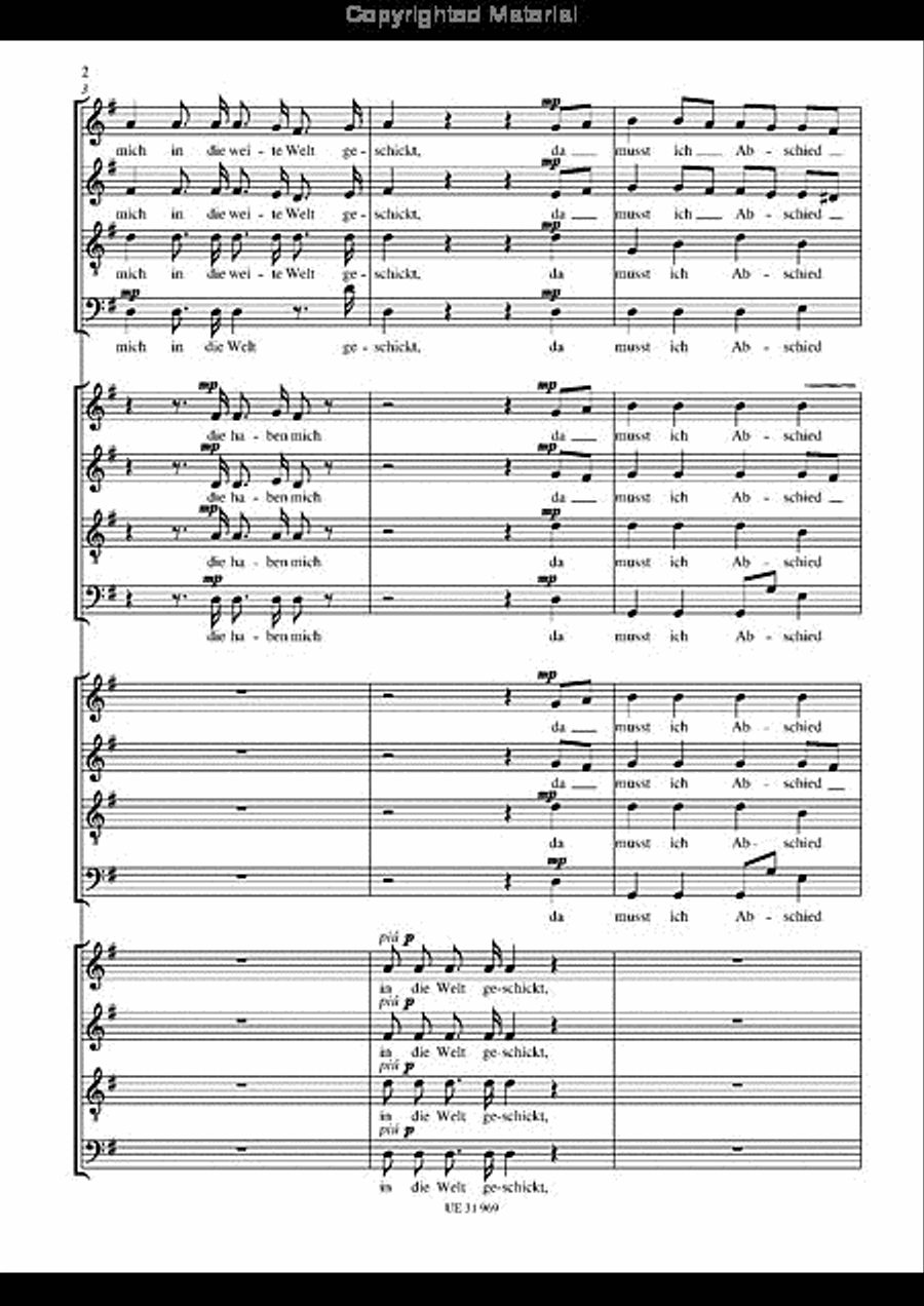Die Zwei Blauen Augen 4-Part scores gallery preview page 3