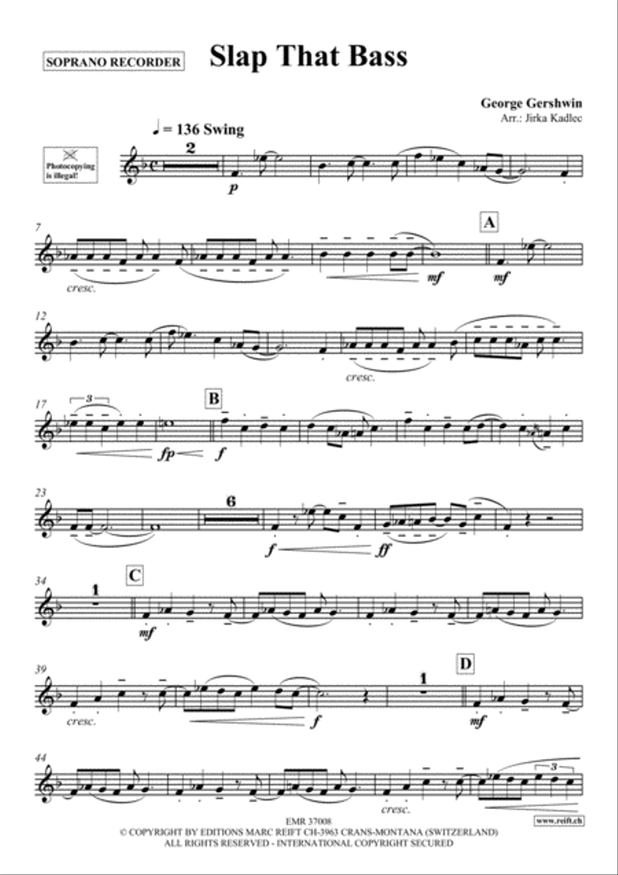 Slap That Bass Soprano Recorder scores gallery preview page 2
