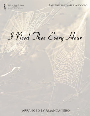 Book cover for I Need Thee Every Hour late intermediate sacred piano sheet music