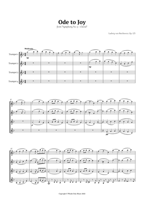 Ode to Joy by Beethoven for Trumpet Quartet