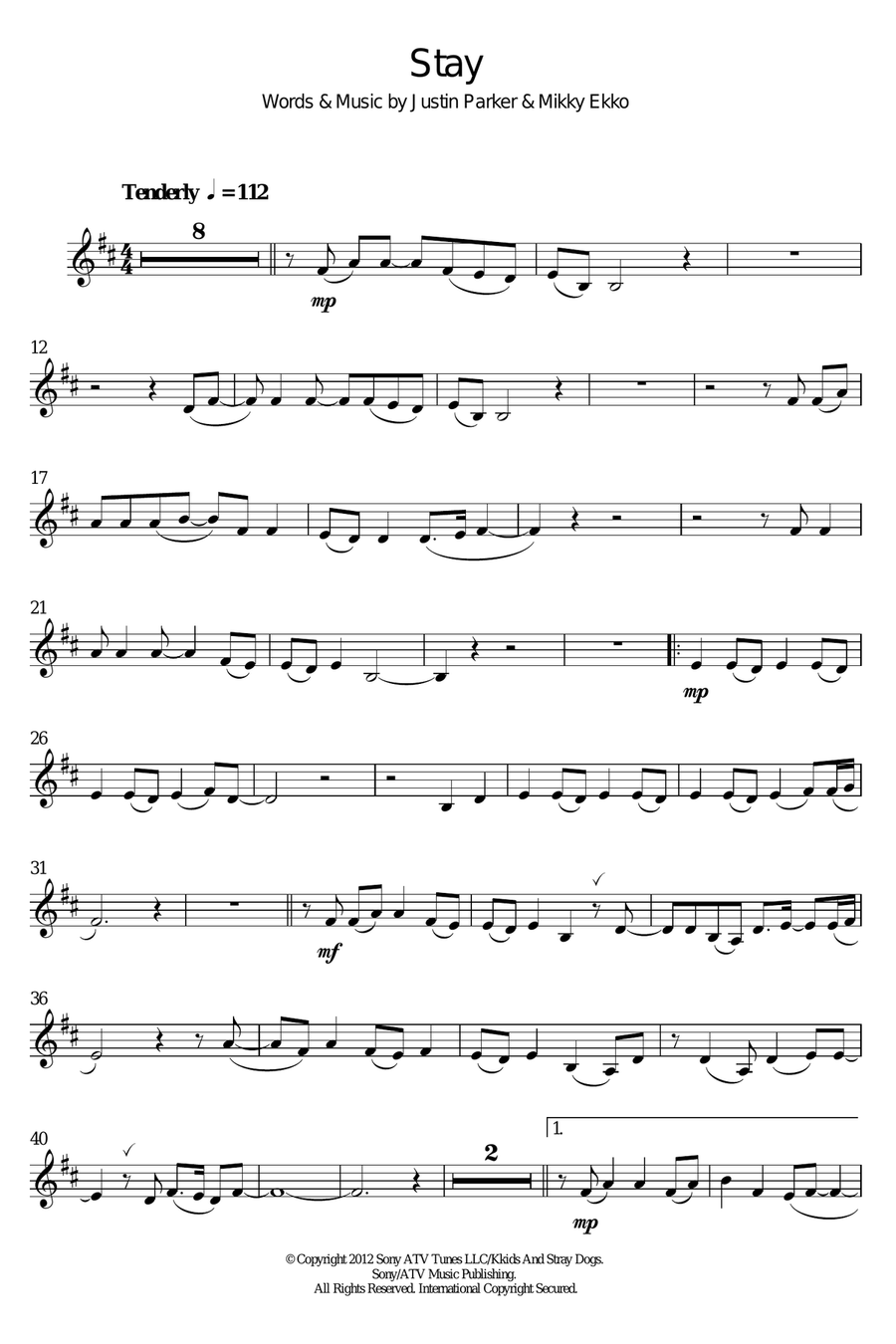Stay Stay Clarinet Solo scores gallery preview page 1