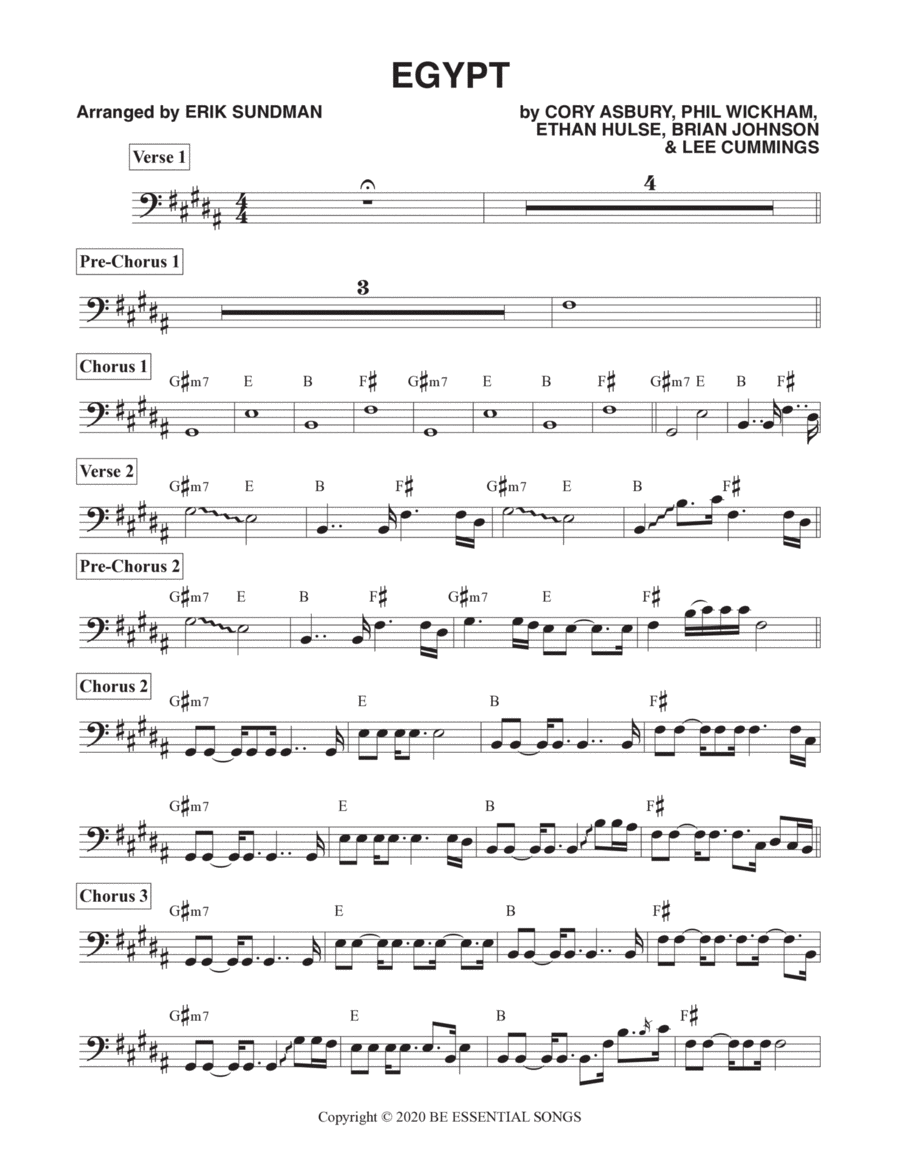 Egypt Bass Guitar scores gallery preview page 1