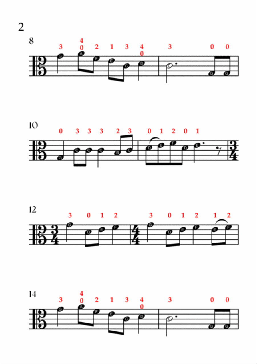 The Twelve Days of Christmas (VIOLA SOLO - EASY LEVEL) Viola Solo scores gallery preview page 3