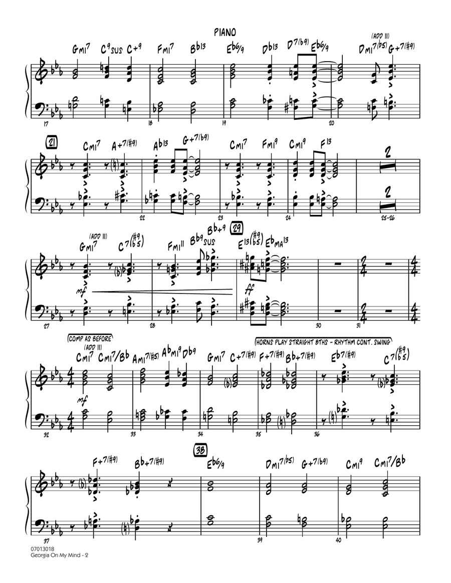 Georgia on My Mind - Piano Jazz Ensemble scores gallery preview page 2