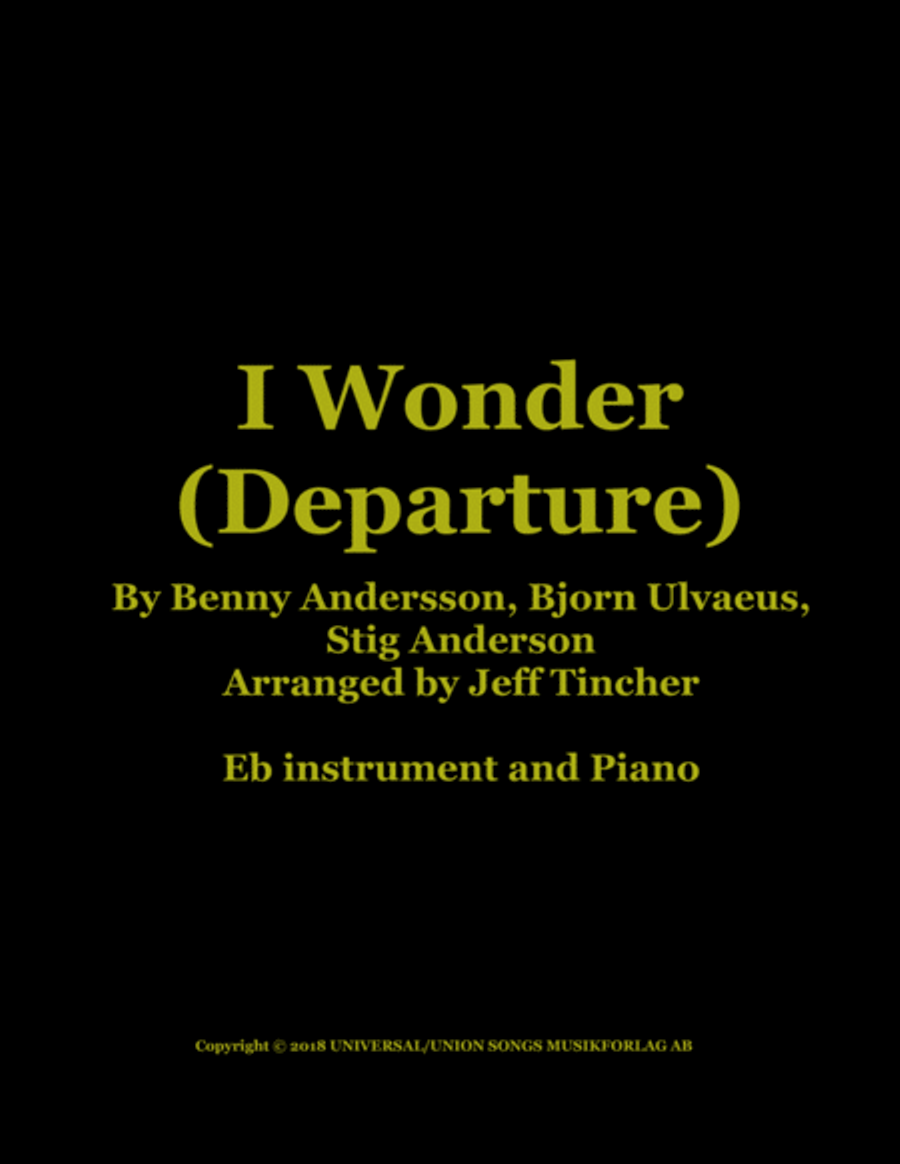 I Wonder (departure) Alto Saxophone scores gallery preview page 1