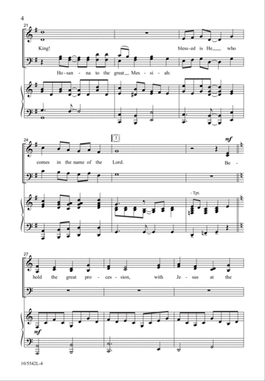 Hosanna to the Son of David 4-Part scores gallery preview page 4
