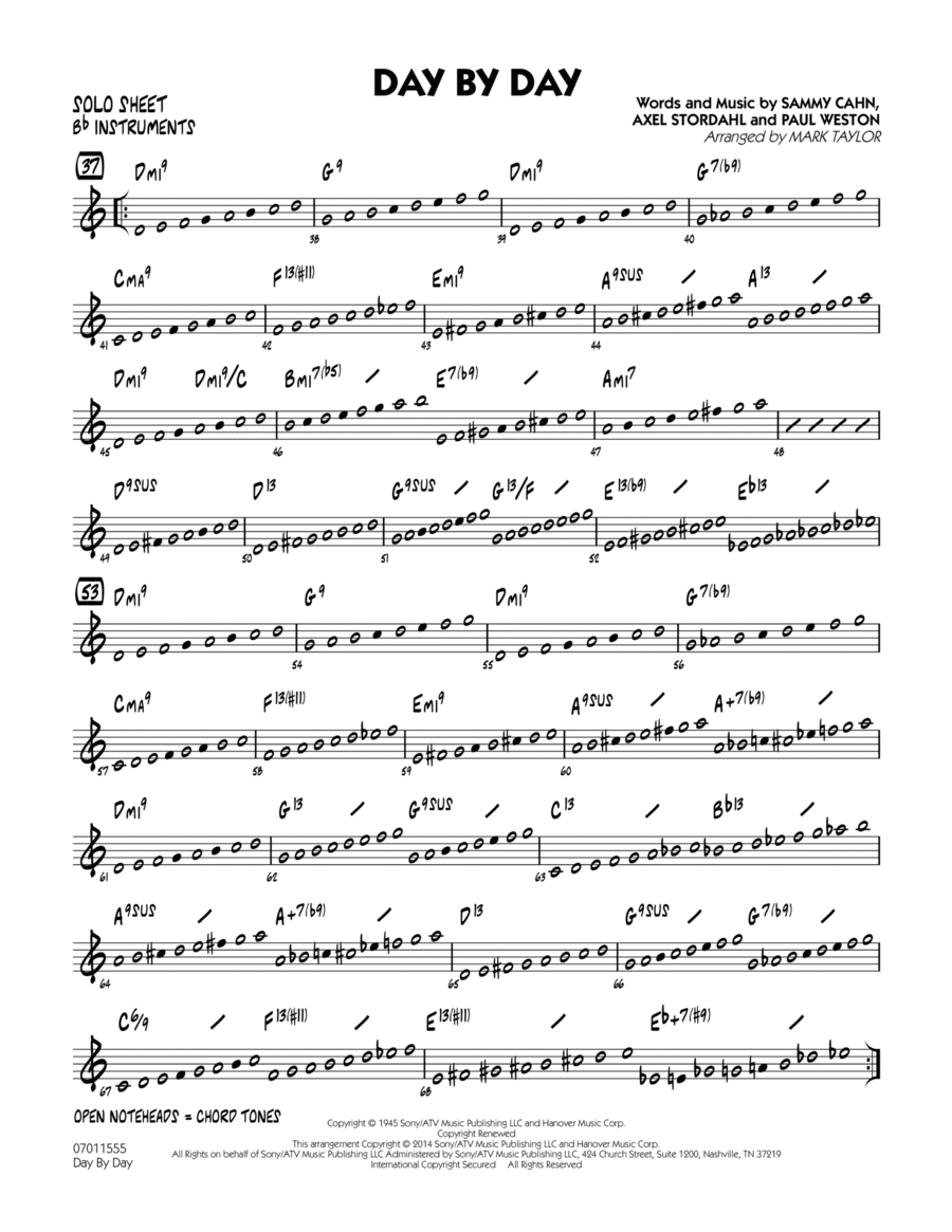 Day by Day - Bb Solo Sheet