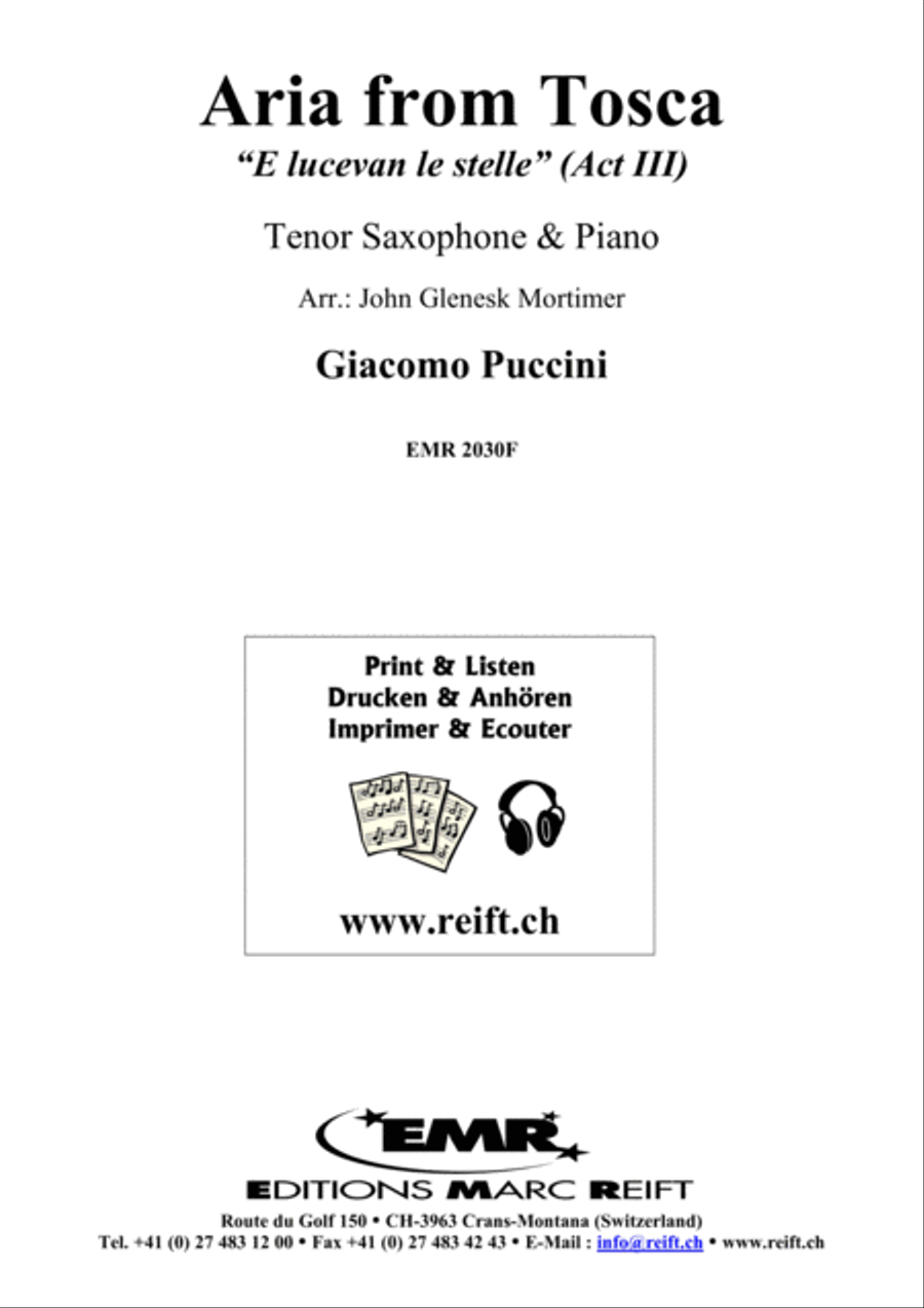 Aria from Tosca Tenor Saxophone scores gallery preview page 2