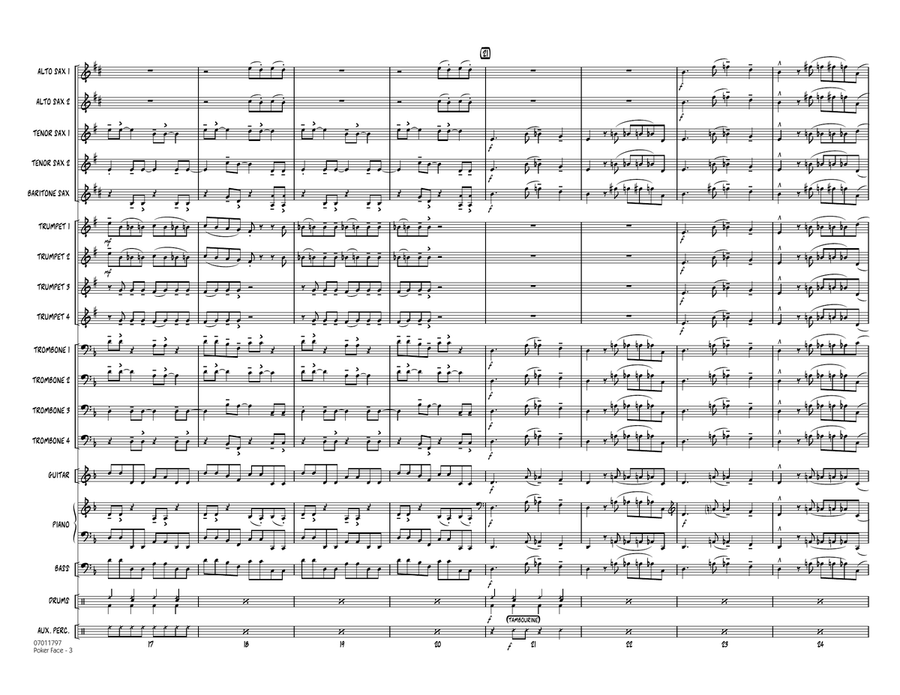 Poker Face - Full Score Poker Face - Full Score Jazz Ensemble scores gallery preview page 3