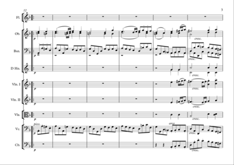 Bach Gavotte in D minor Chamber Orchestra scores gallery preview page 3