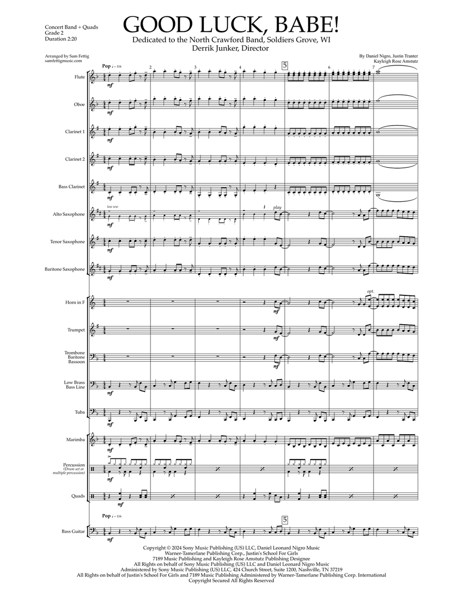 Good Luck, Babe! Marching Band scores gallery preview page 2