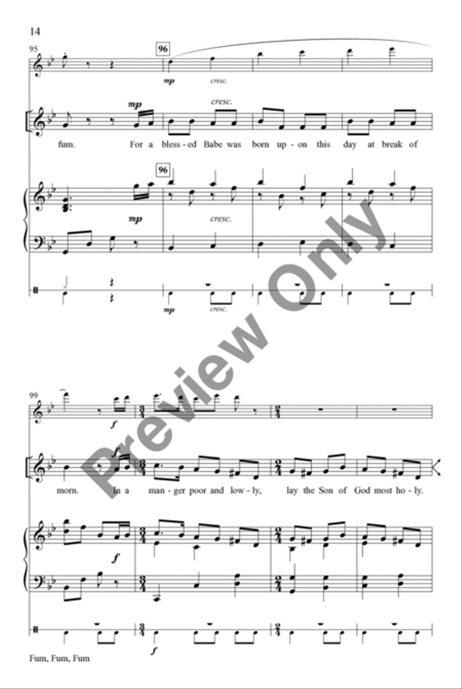 Fum, Fum, Fum Unison/opt. 2-Part Unison Choir scores gallery preview page 14