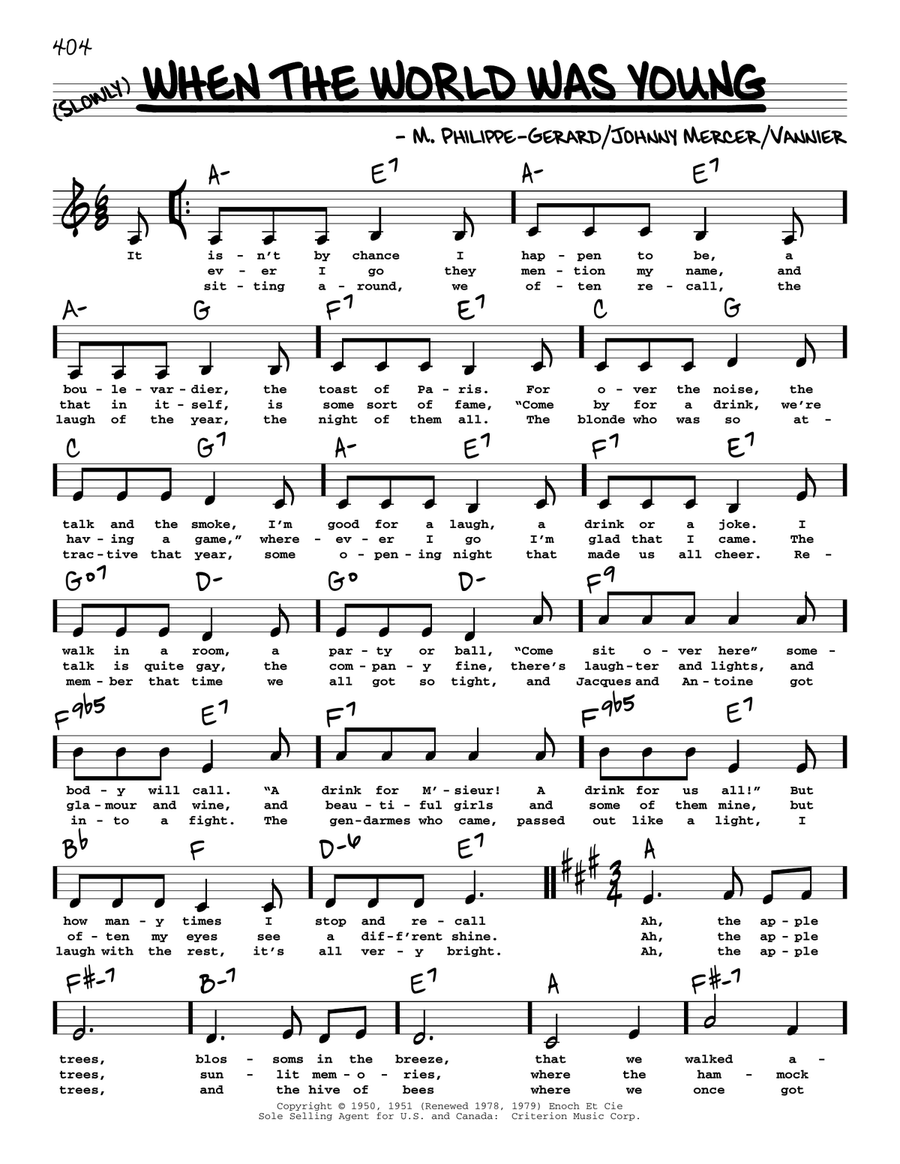 When The World Was Young (Low Voice) Low Voice scores gallery preview page 1