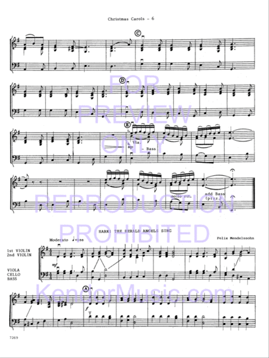 Christmas Carols For Strings String Orchestra scores gallery preview page 8