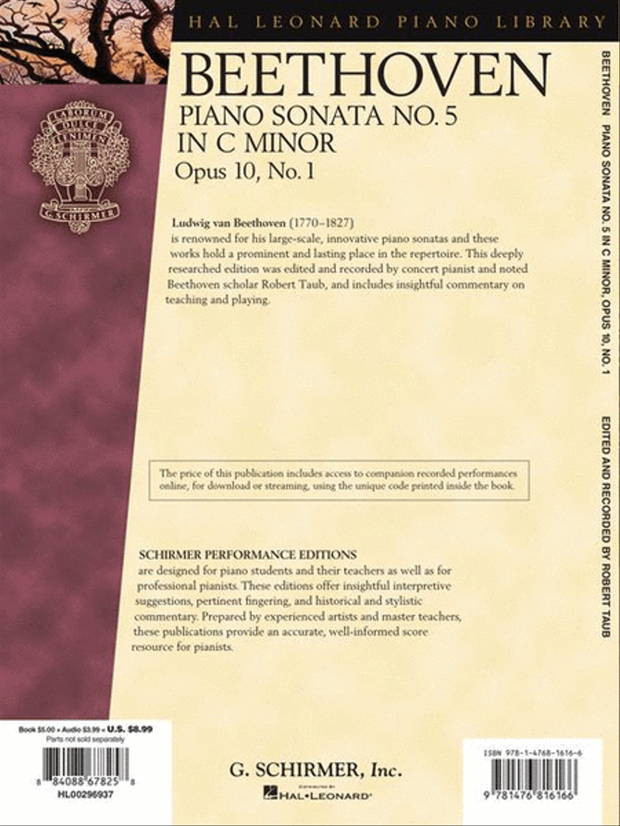 Beethoven: Sonata No. 5 in C Minor, Opus 10, No. 1 Piano Solo scores gallery preview page 8