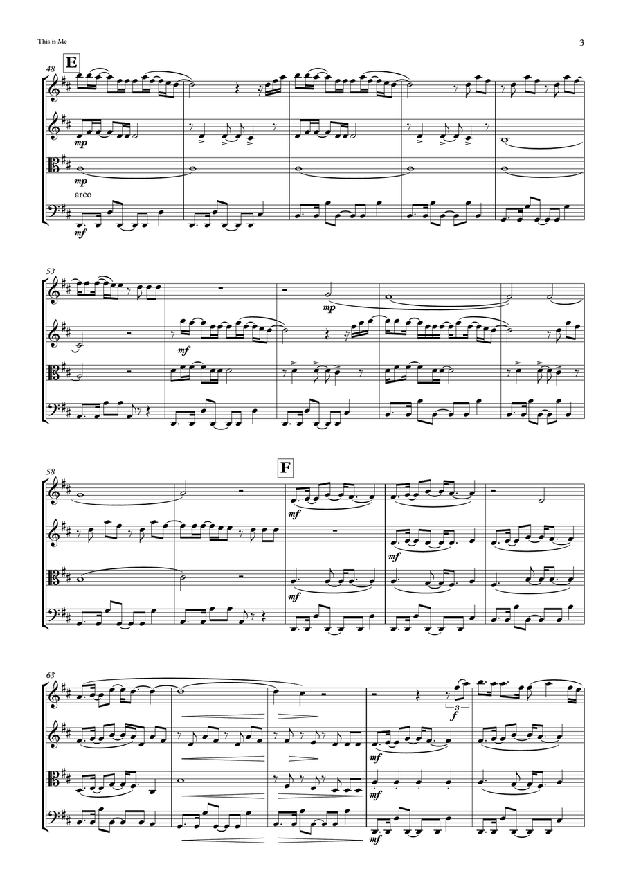 This Is Me String Quartet scores gallery preview page 3