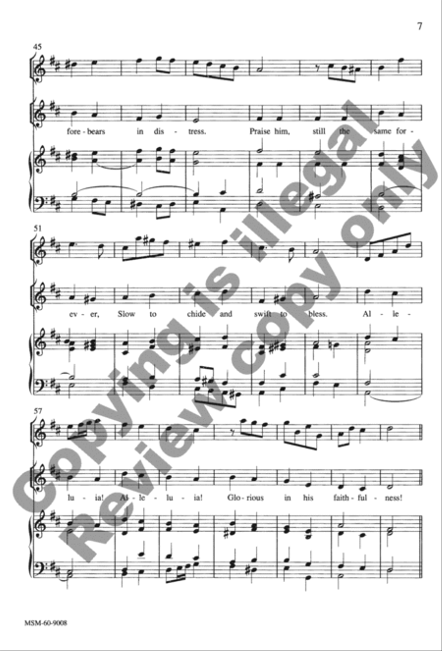 Praise, My Soul, the King of Heaven (Choral Score) 4-Part scores gallery preview page 6