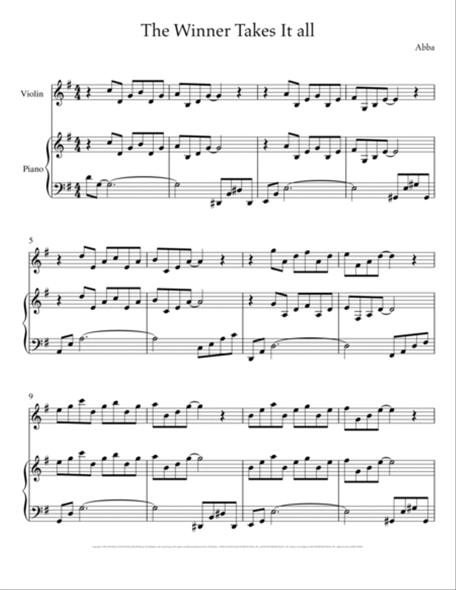 The Winner Takes It All Small Ensemble scores gallery preview page 2